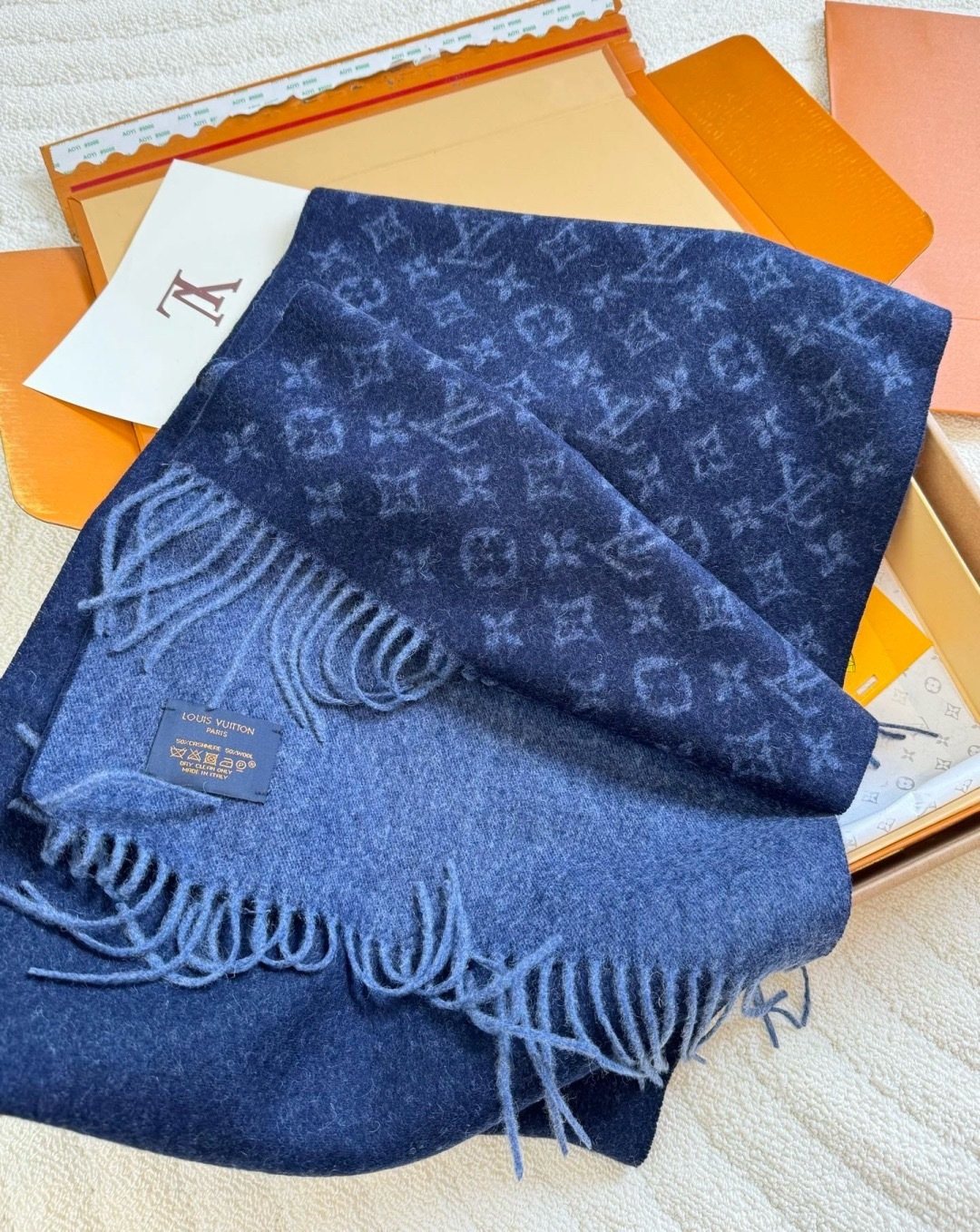Louis Vuitton Men Monogram Fringe Scarf - 30 x 180 cm product image 15, provided for visual reference and product detail