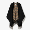 Burberry Fringed Plaid-Panel Poncho product image 1, provided for visual reference and product detail review