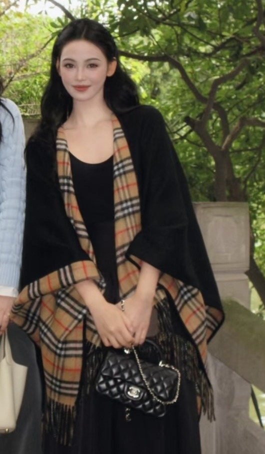 Burberry Fringed Plaid-Panel Poncho product image 2, provided for visual reference and product detail review