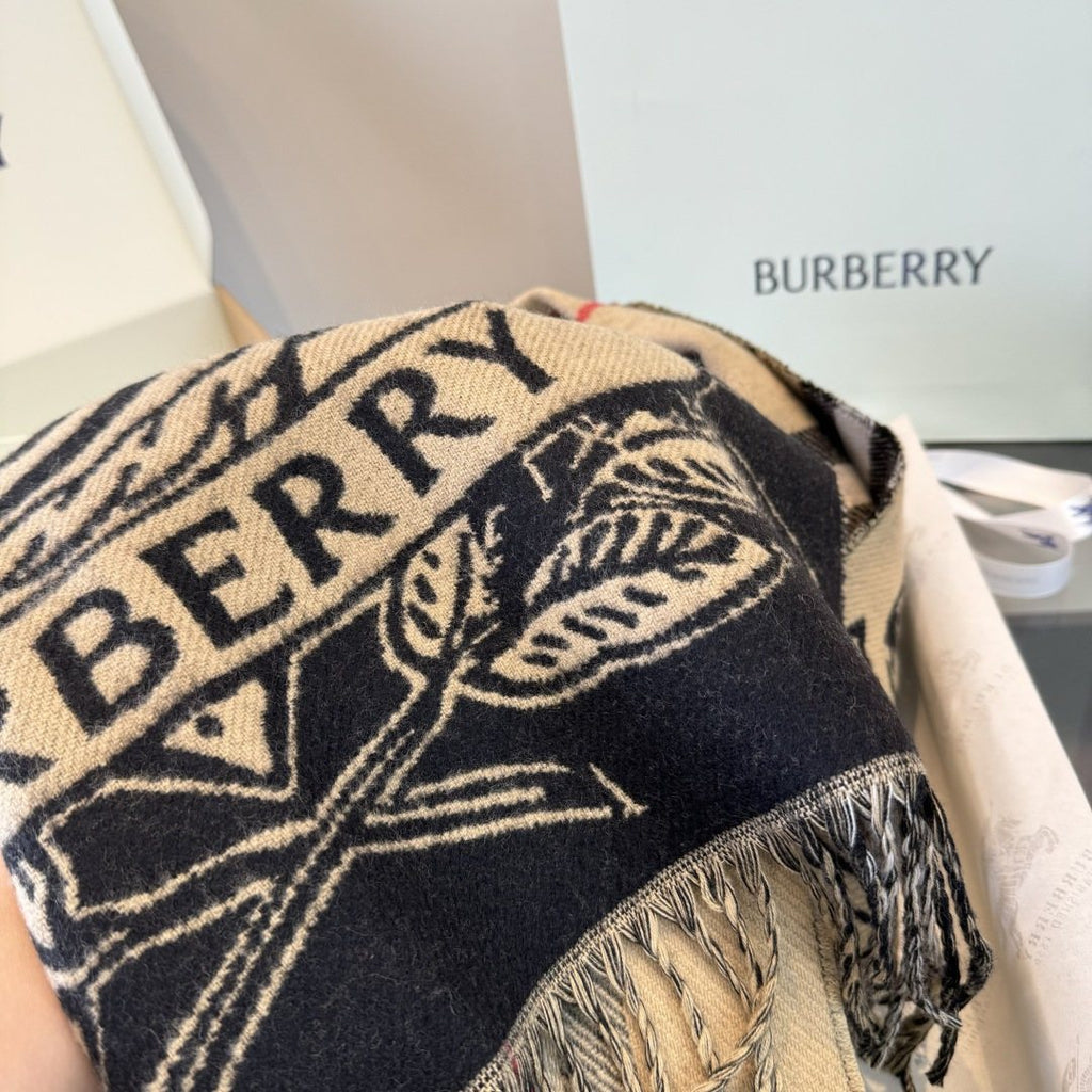 Burberry Equestrian Graphic Fringed Scarf product image 9, provided for visual reference and product detail review