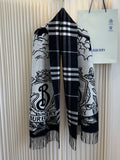 Burberry Equestrian Graphic Fringed Scarf product image 1, provided for visual reference and product detail review