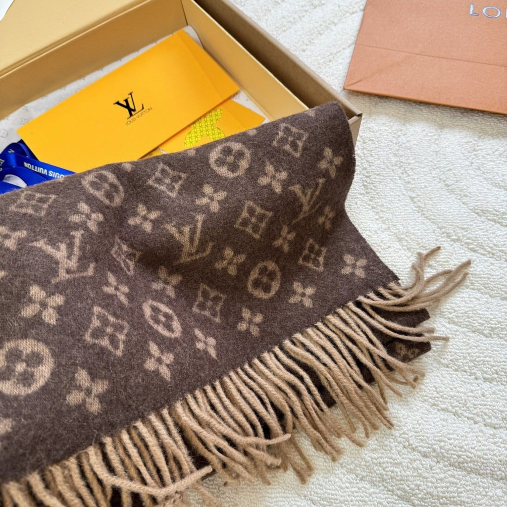 Louis Vuitton Two-Tone Reversible Monogram Scarf - 30 x 180 cm product image 16, provided for visual reference and product
