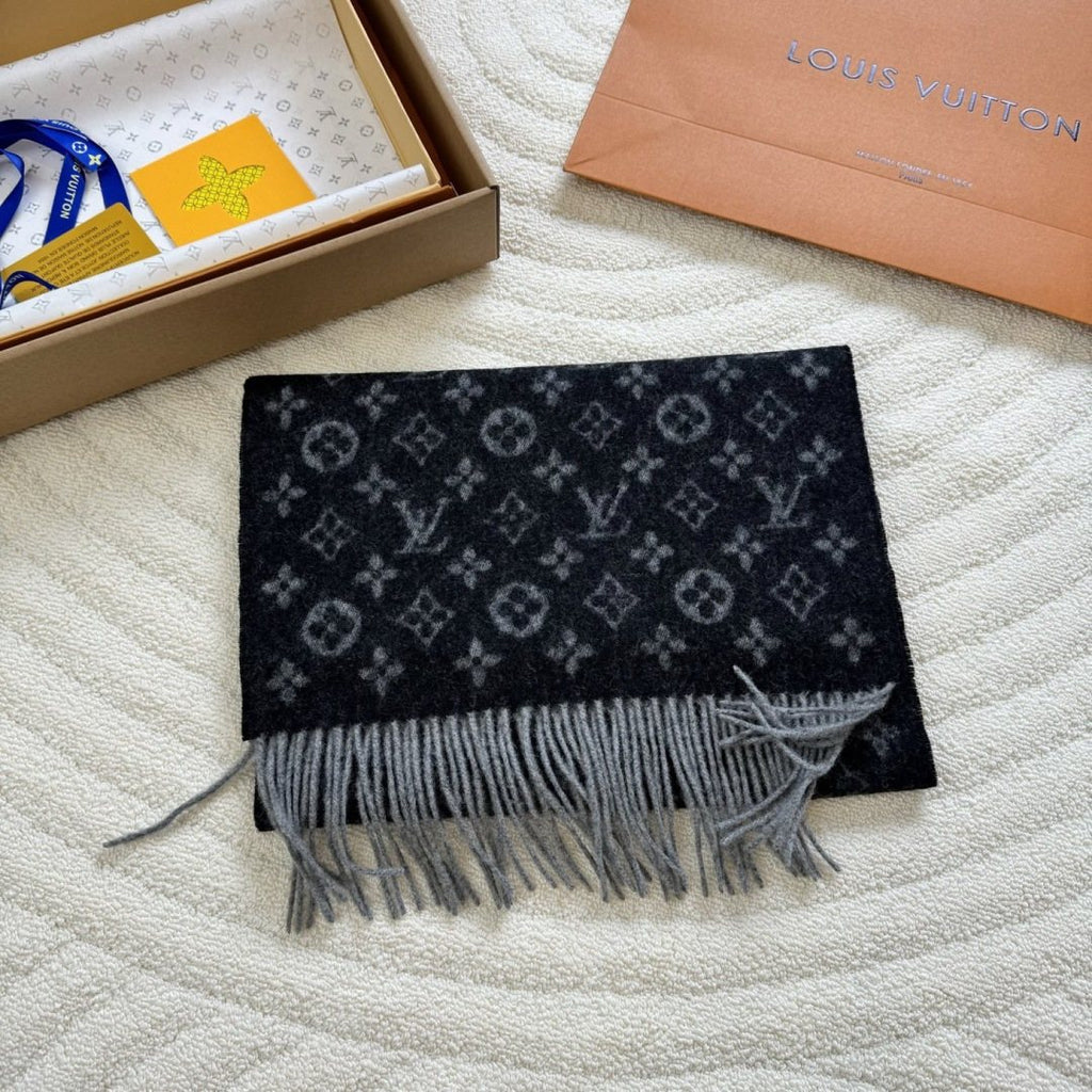 Louis Vuitton Two-Tone Reversible Monogram Scarf - 30 x 180 cm product image 7, provided for visual reference and product