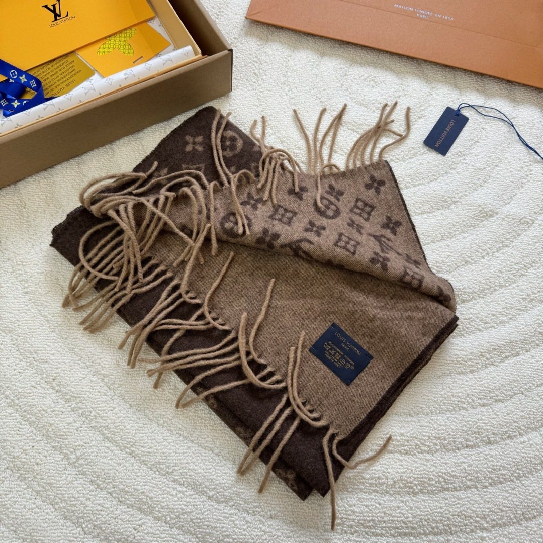 Louis Vuitton Two-Tone Reversible Monogram Scarf - 30 x 180 cm product image 14, provided for visual reference and product