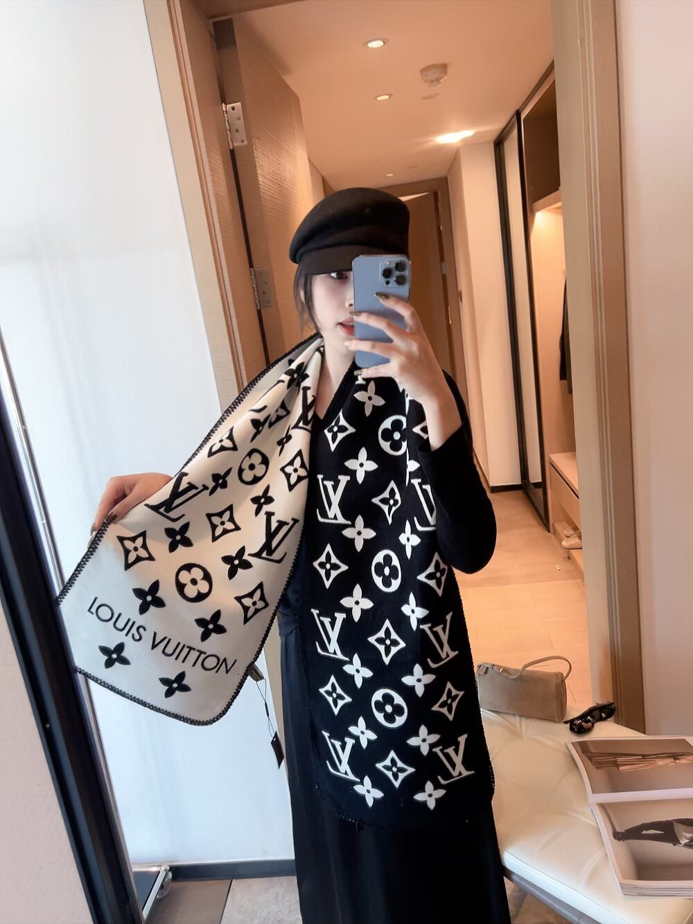 Louis Vuitton Monogram Scarf product image 4, provided for visual reference and product detail review