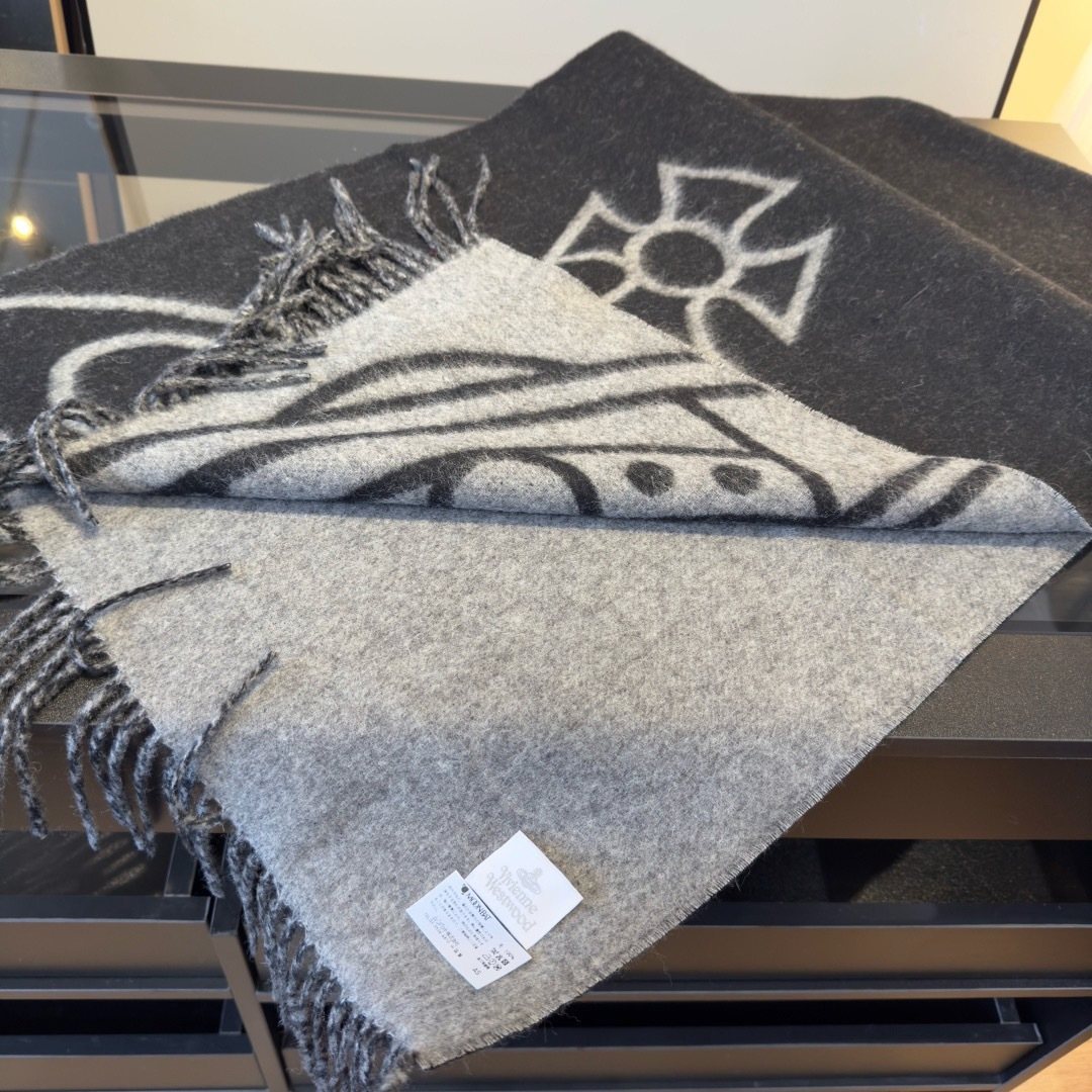 Vivienne Westwood Cashmere Orb Fringed Scarf product image 10, provided for visual reference and product detail review