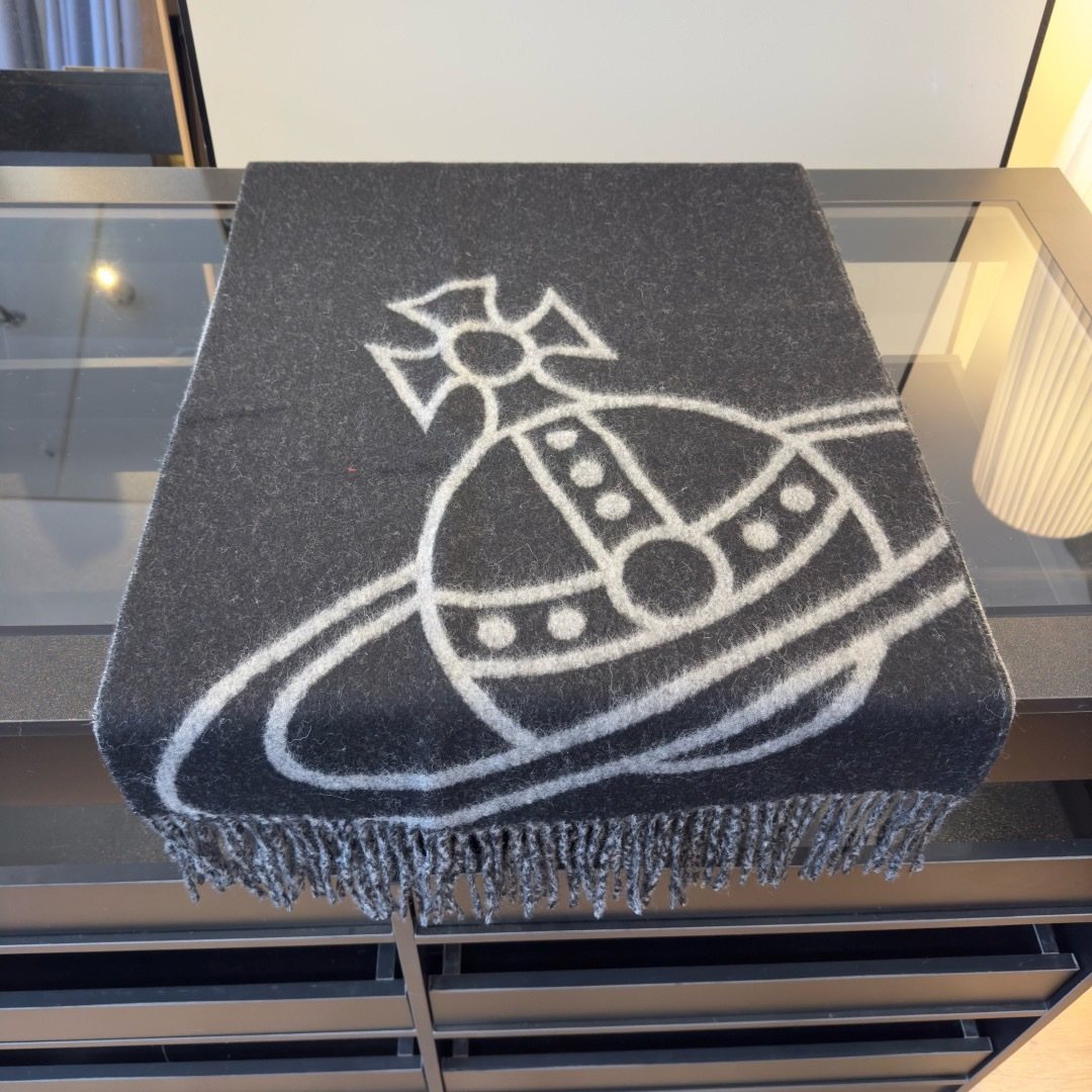 Vivienne Westwood Orb Motif Fringed Scarf product image 10, provided for visual reference and product detail review