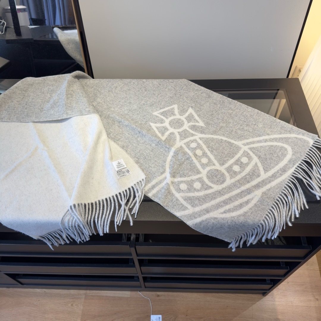 Vivienne Westwood Cashmere Orb Fringed Scarf product image 9, provided for visual reference and product detail review
