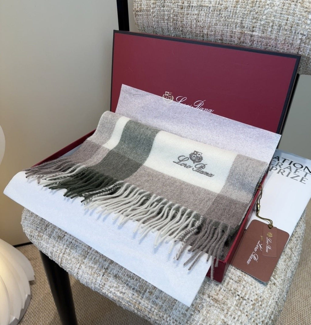 Loro Piana Fringed Plaid Scarf product image 15, provided for visual reference and product detail review