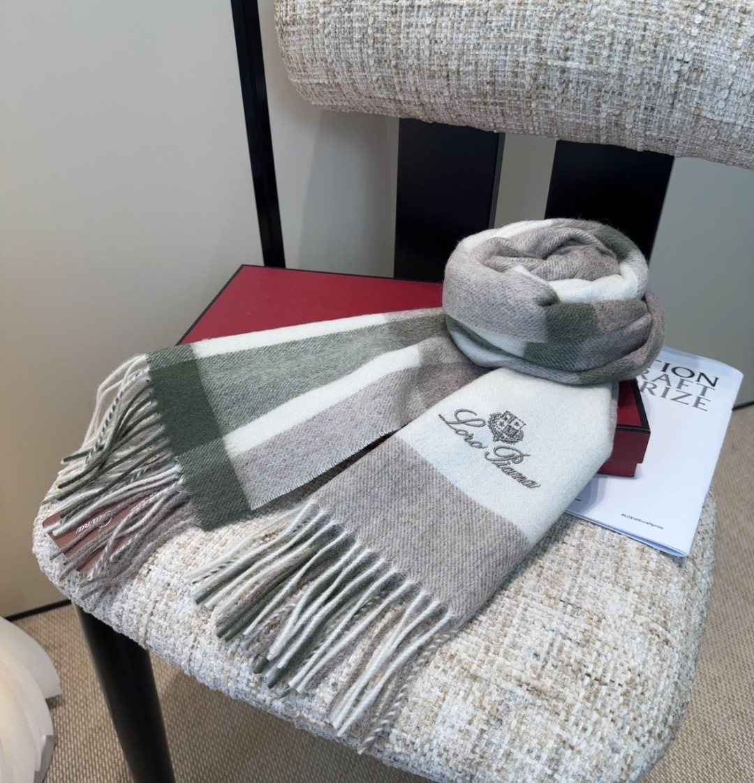 Loro Piana Color-Block Plaid Fringed Scarf product image 14, provided for visual reference and product detail review