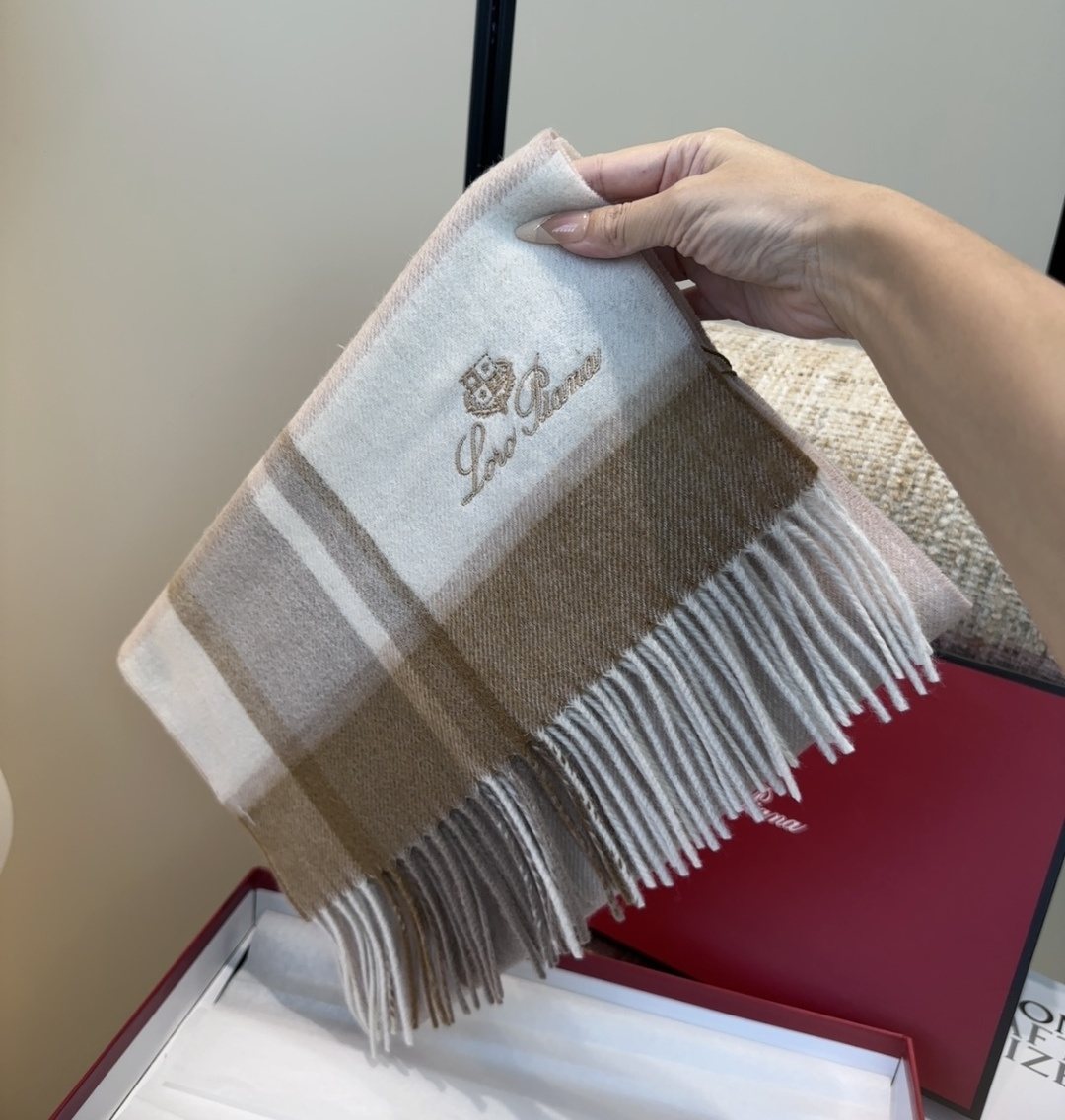 Loro Piana Fringed Plaid Scarf product image 7, provided for visual reference and product detail review