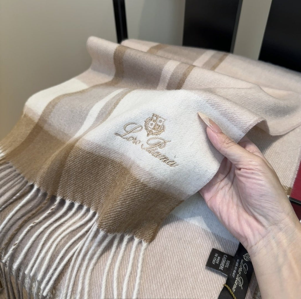 Loro Piana Fringed Plaid Scarf product image 9, provided for visual reference and product detail review