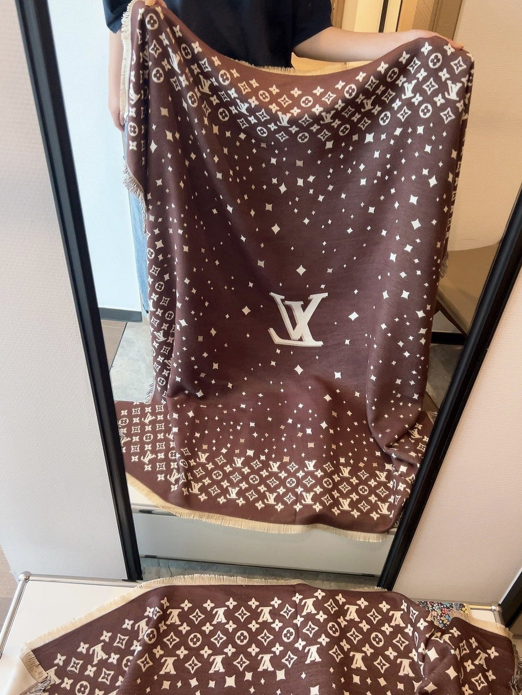 Louis Vuitton Starry Monogram Fringed Wrap product image 4, provided for visual reference and product detail review