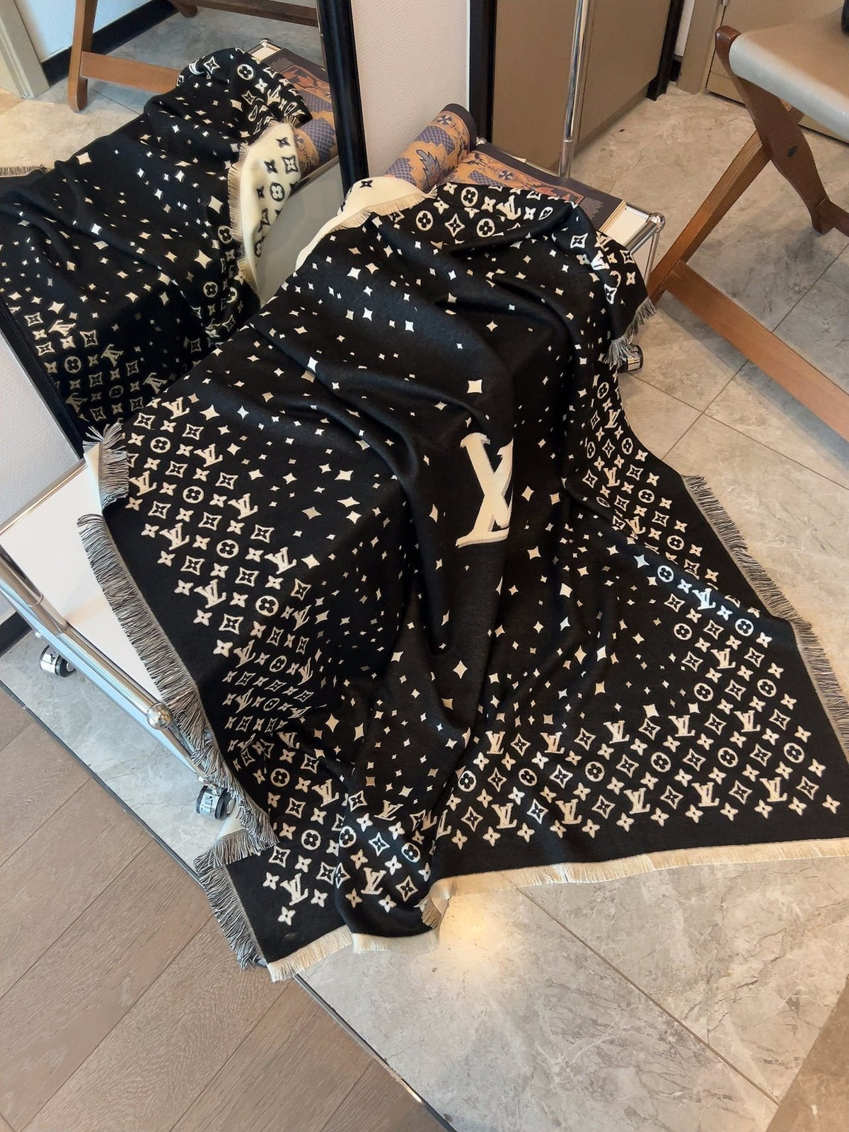 Louis Vuitton Starry Monogram Fringed Wrap product image 11, provided for visual reference and product detail review