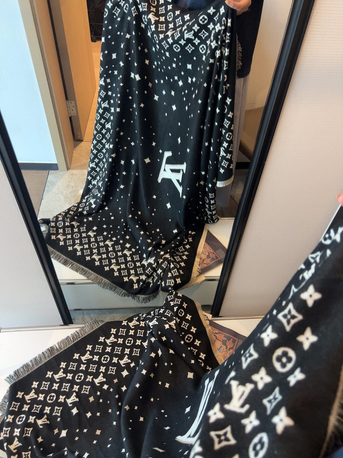 Louis Vuitton Starry Monogram Fringed Wrap product image 13, provided for visual reference and product detail review