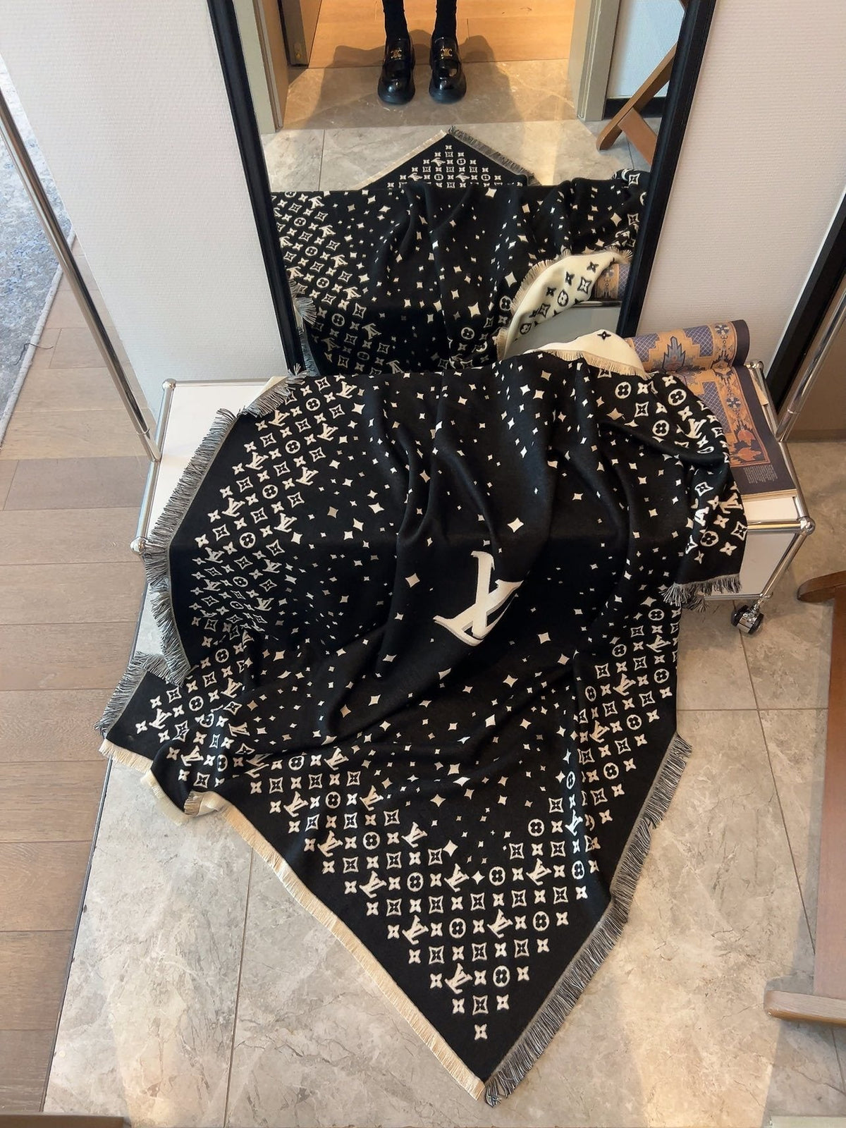 Louis Vuitton Starry Monogram Fringed Wrap product image 14, provided for visual reference and product detail review