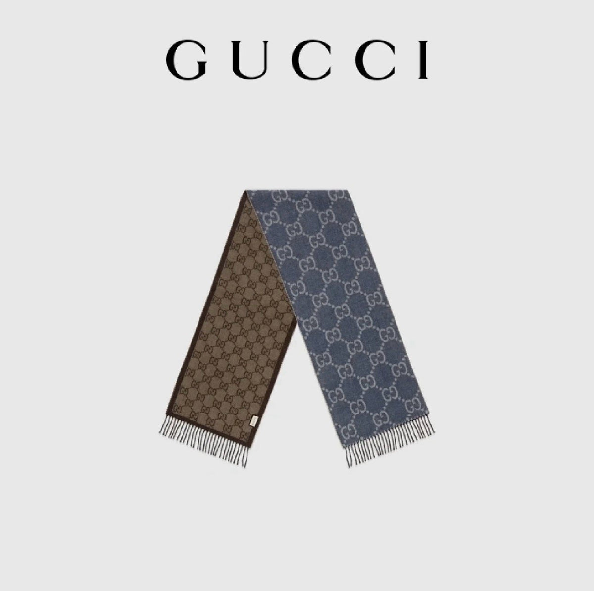 Gucci Interlocking G Fringed Scarf product image 2, provided for visual reference and product detail review