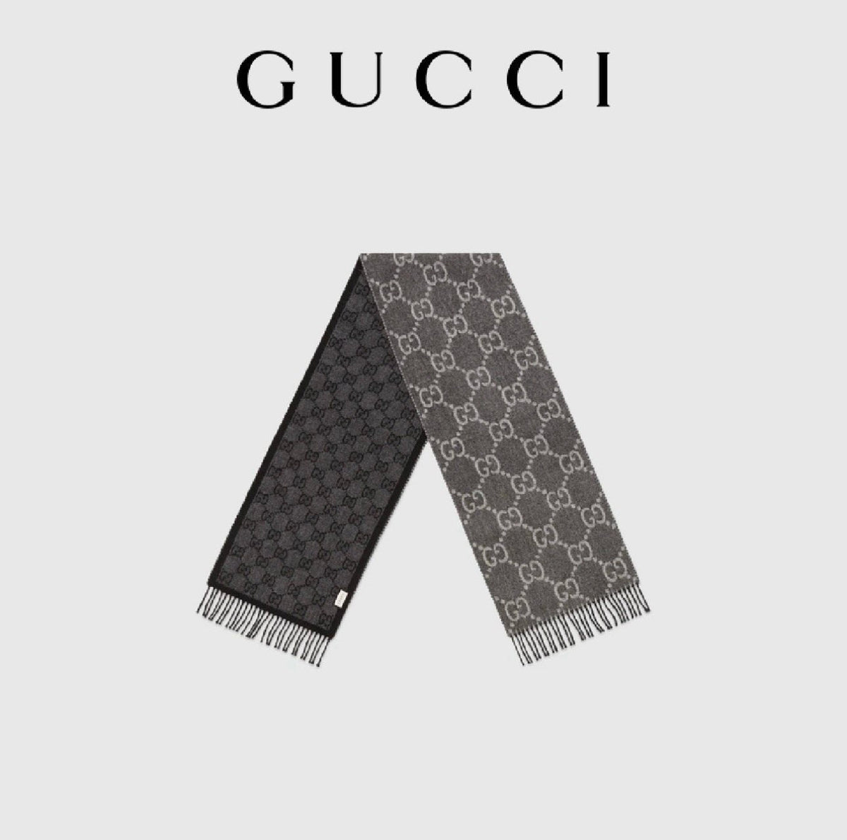 Gucci Interlocking G Fringed Scarf product image 1, provided for visual reference and product detail review