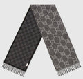 Gucci Black and Gray Fringed Scarf product image 1, provided for visual reference and product detail review