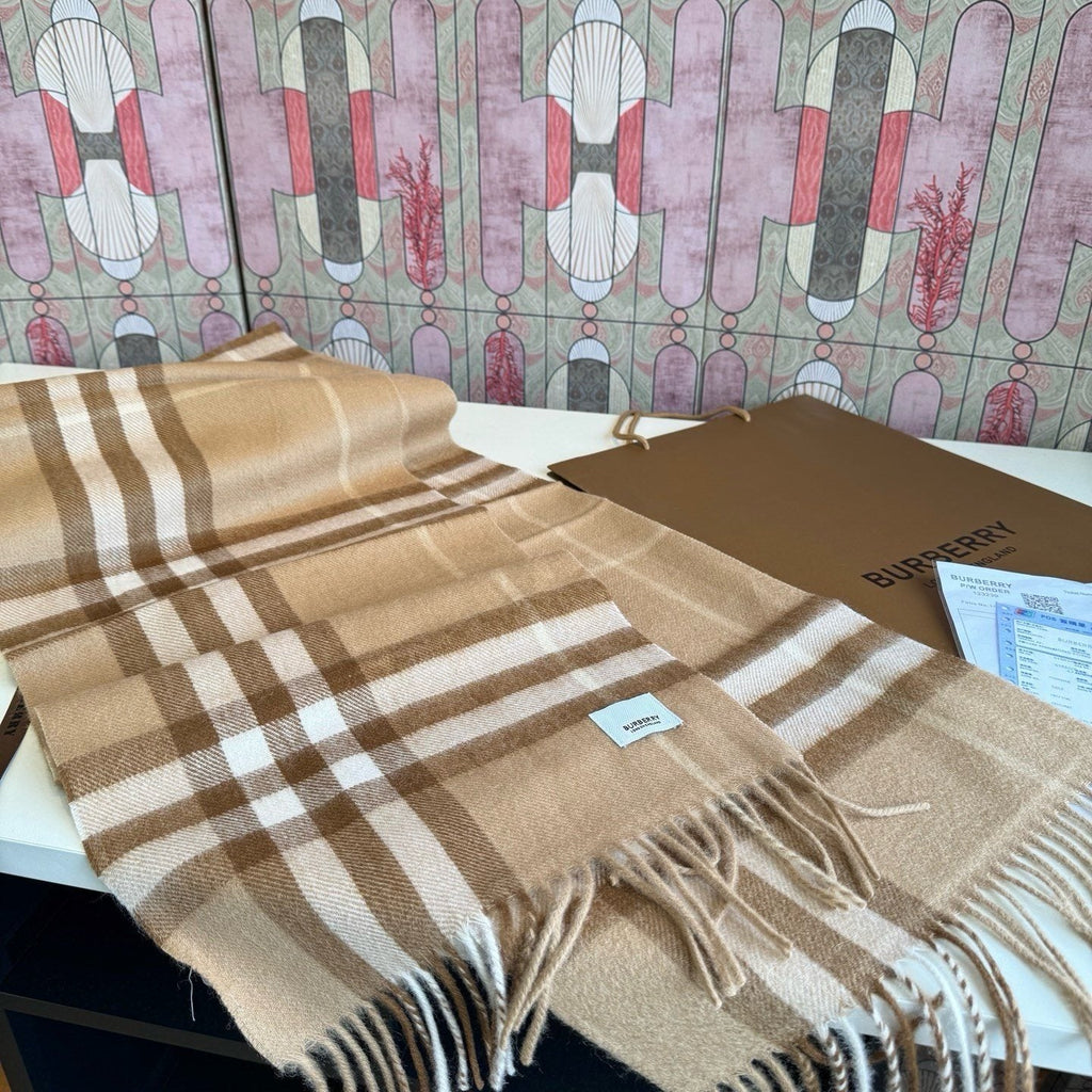 Burberry Long Checked Wrap Scarf - 30 x 180 cm product image 3, provided for visual reference and product detail review