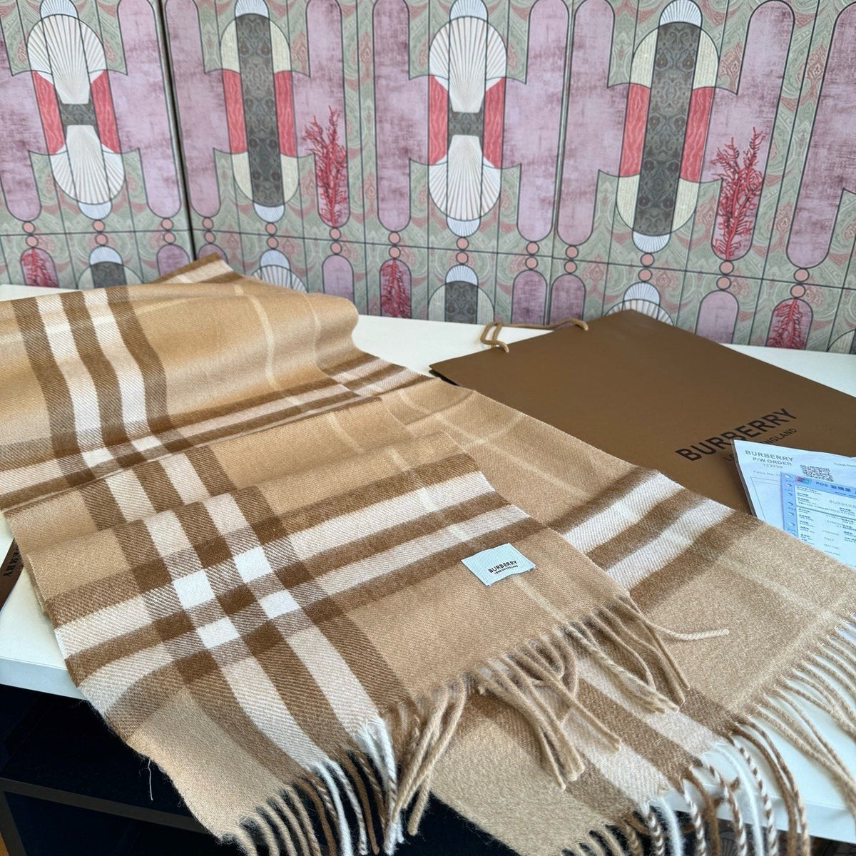 Burberry Long Checked Wrap Scarf - 30 x 180 cm product image 3, provided for visual reference and product detail review