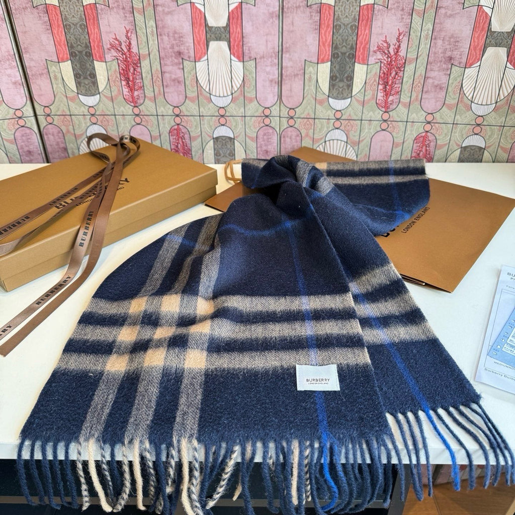 Burberry Long Checked Wrap Scarf - 30 x 180 cm product image 6, provided for visual reference and product detail review