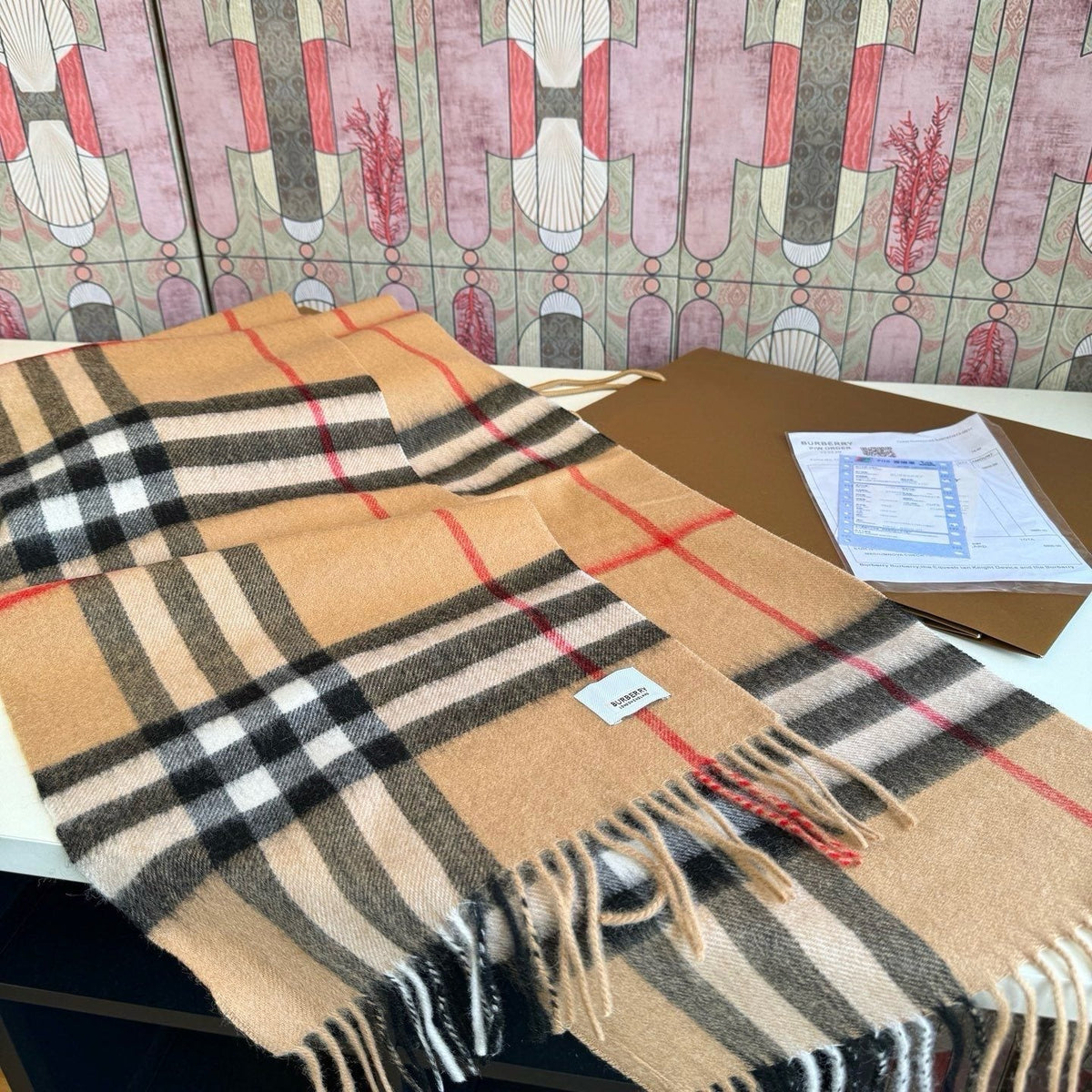 Burberry Long Checked Wrap Scarf - 30 x 180 cm product image 1, provided for visual reference and product detail review