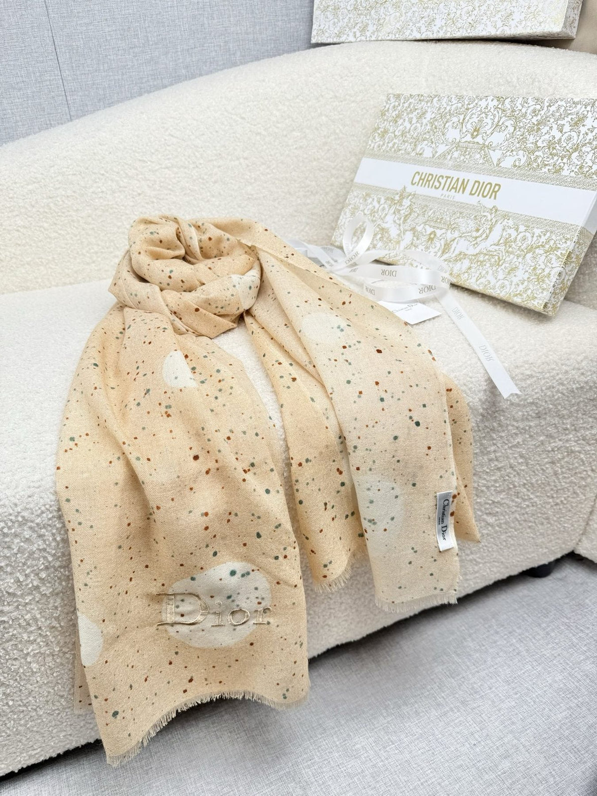 Dior Dotted Embroidered Scarf product image 10, provided for visual reference and product detail review