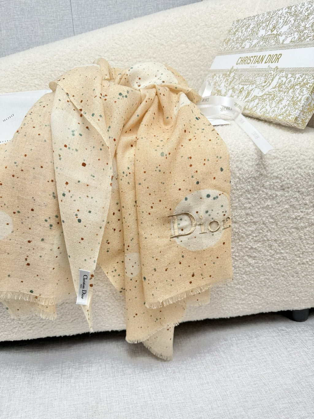 Dior Dotted Embroidered Scarf product image 5, provided for visual reference and product detail review