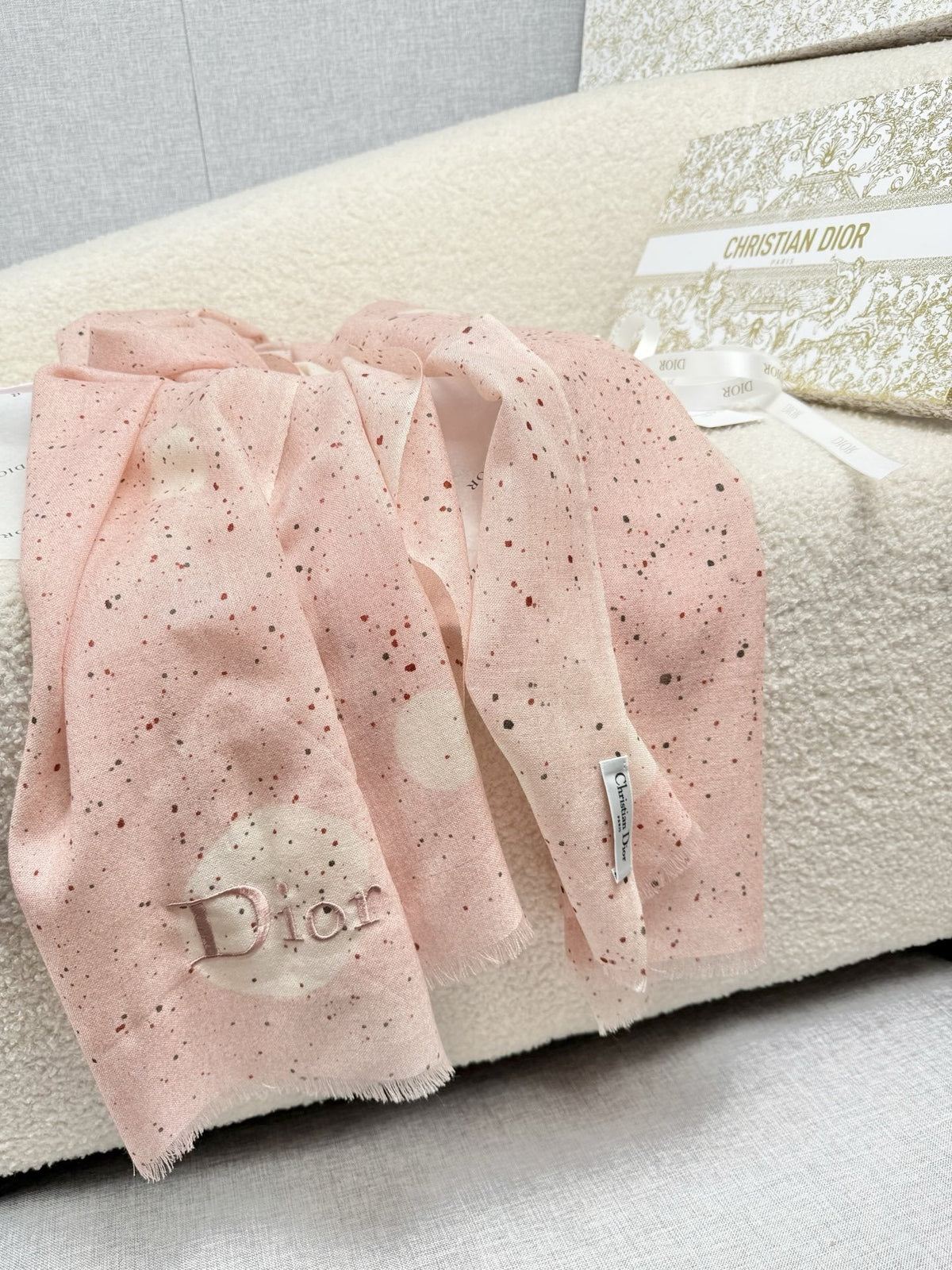 Dior Dotted Embroidered Scarf product image 1, provided for visual reference and product detail review