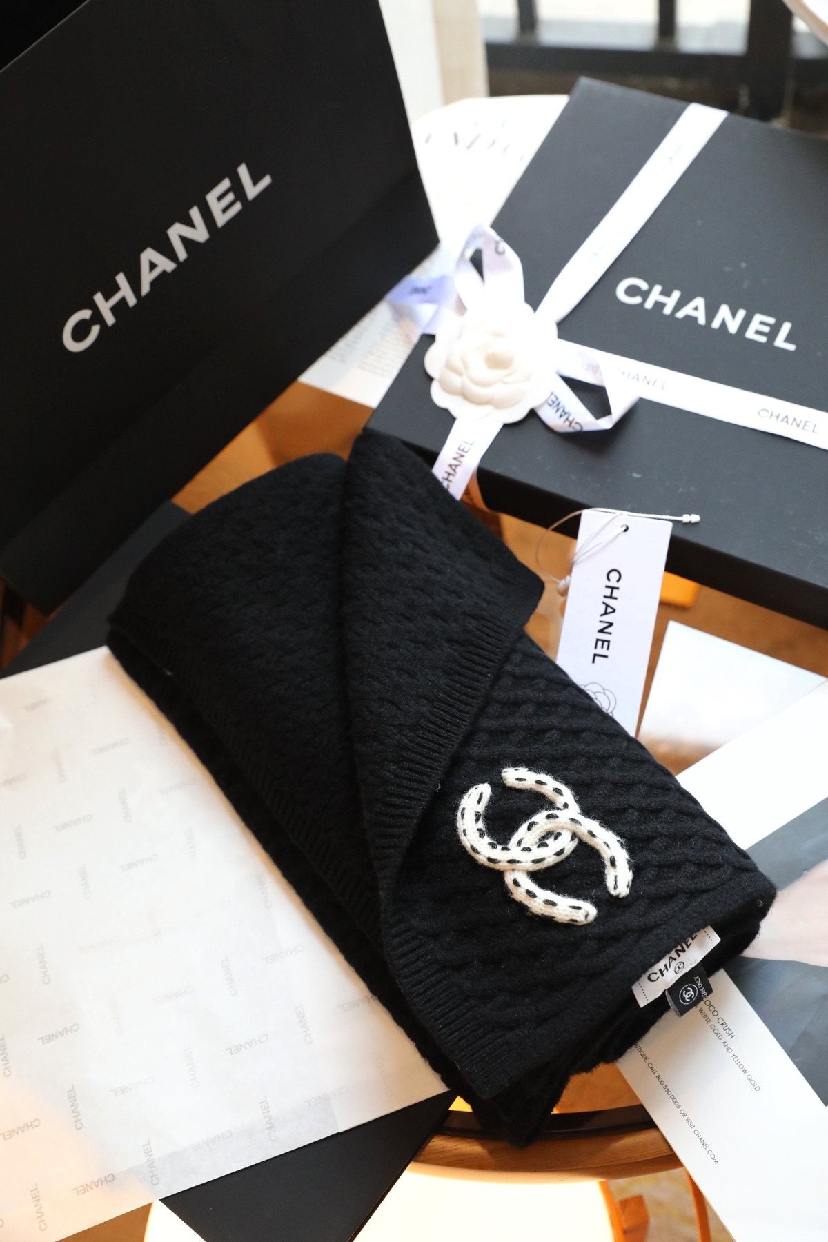 Chanel Diamond Knit Scarf product image 10, provided for visual reference and product detail review