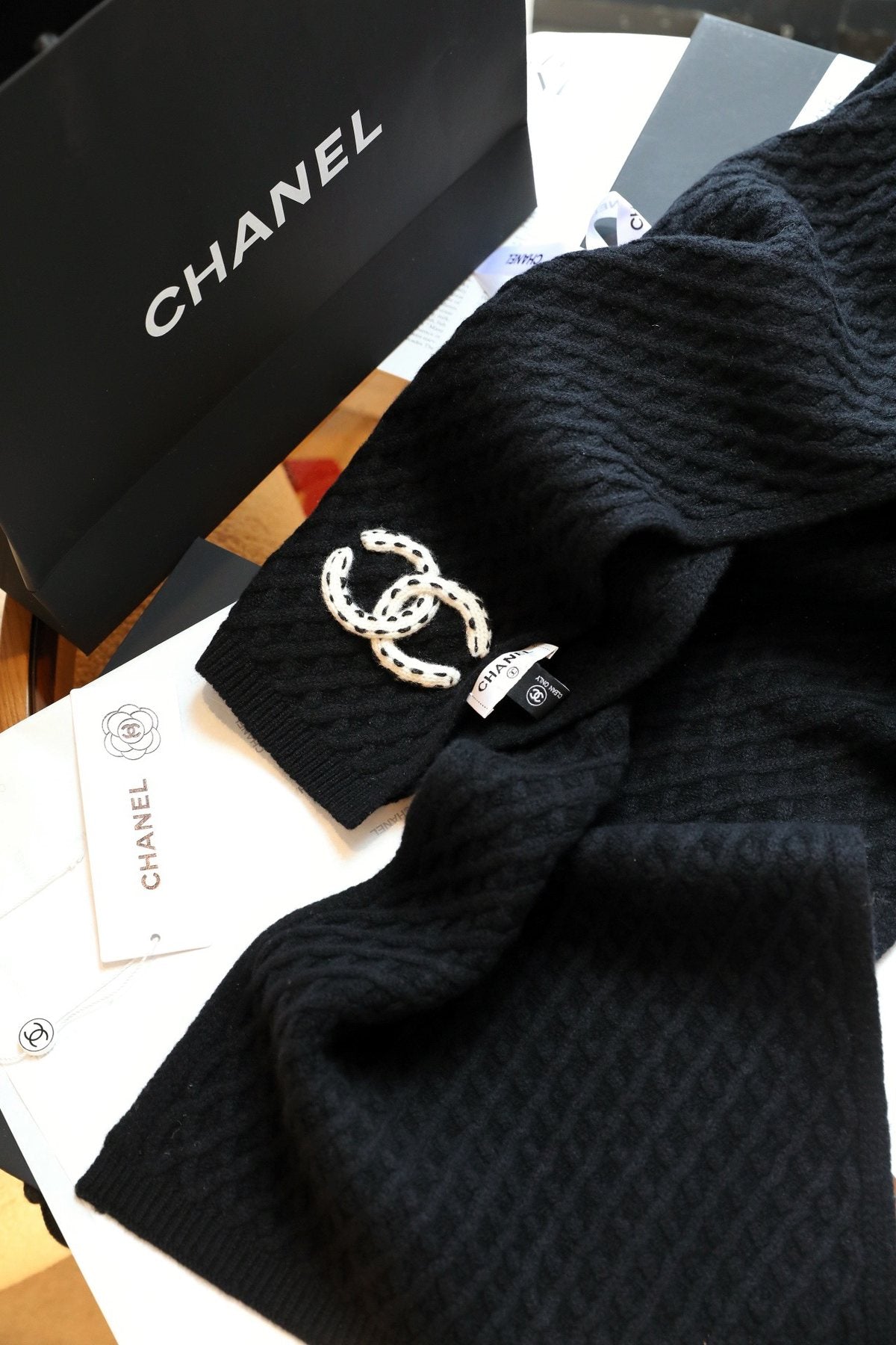 Chanel Diamond Knit Scarf product image 8, provided for visual reference and product detail review