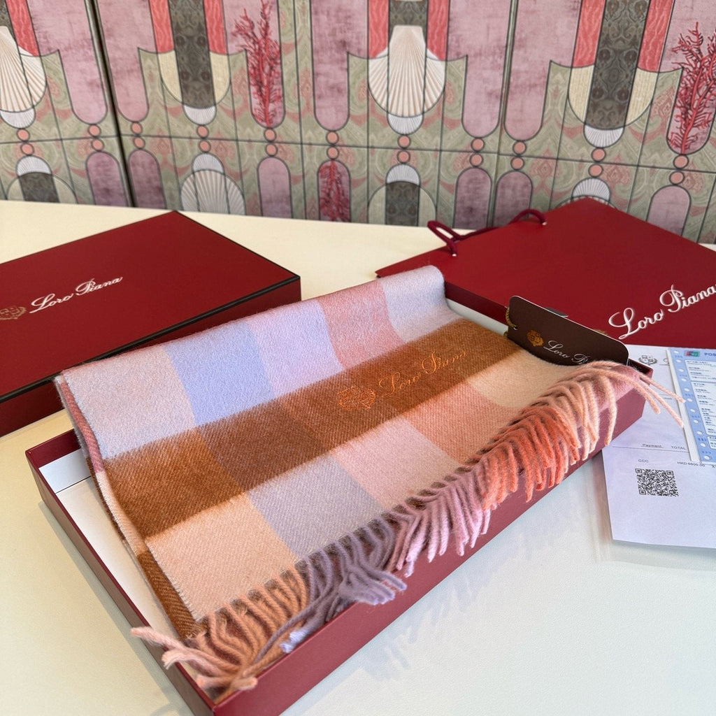 Loro Piana Oversized Check Fringed Scarf product image 10, provided for visual reference and product detail review
