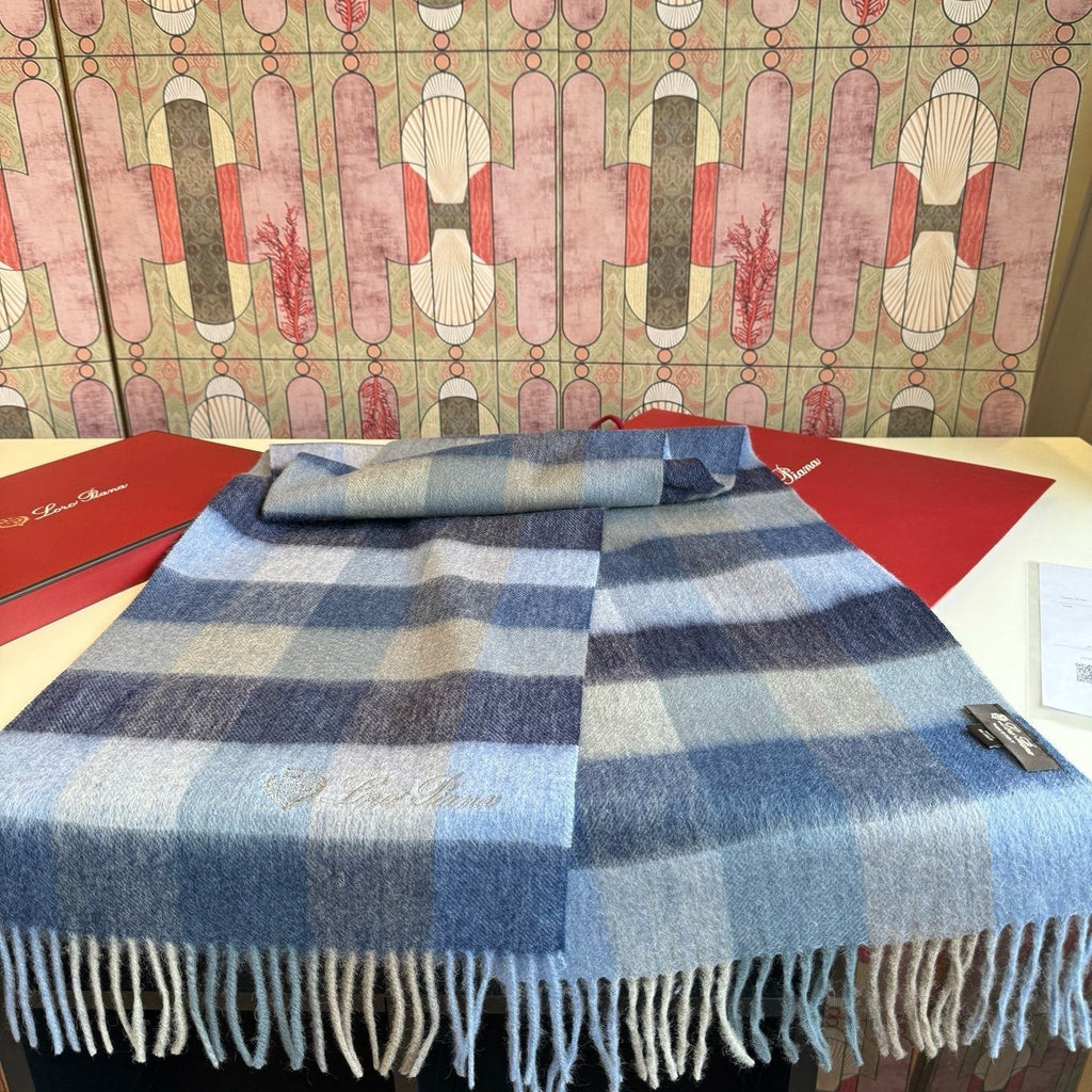 Loro Piana Oversized Check Fringed Scarf product image 7, provided for visual reference and product detail review