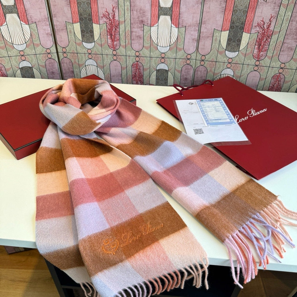 Loro Piana Oversized Check Fringed Scarf product image 12, provided for visual reference and product detail review