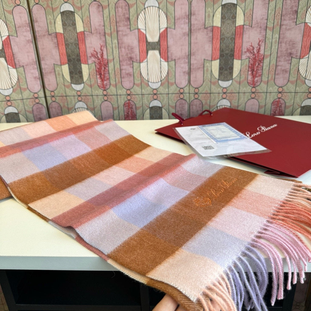 Loro Piana Oversized Check Fringed Scarf product image 8, provided for visual reference and product detail review