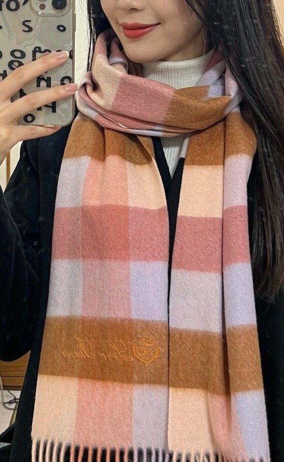 Loro Piana Oversized Check Fringed Scarf product image 1, provided for visual reference and product detail review