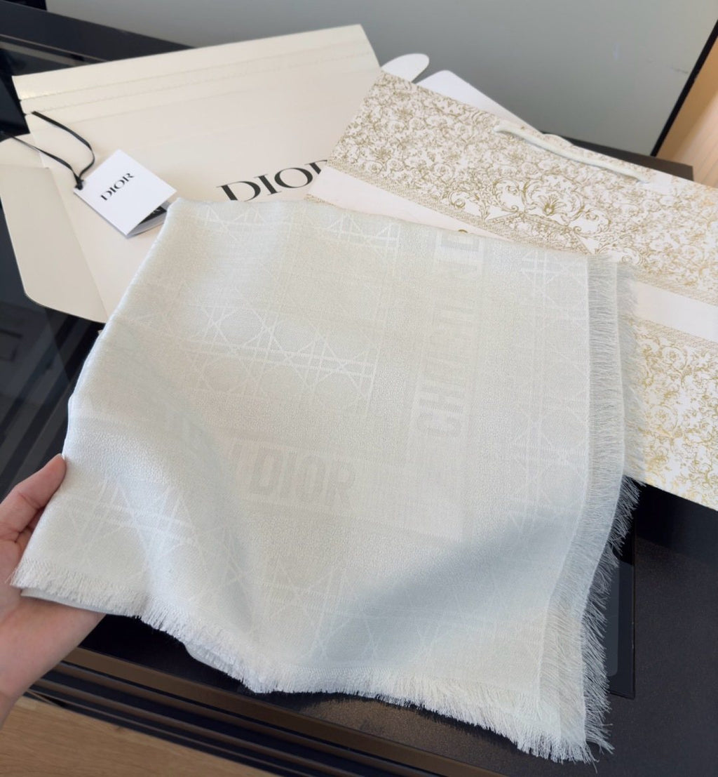 Dior Geometric Jacquard Fringed Square Scarf product image 4, provided for visual reference and product detail review