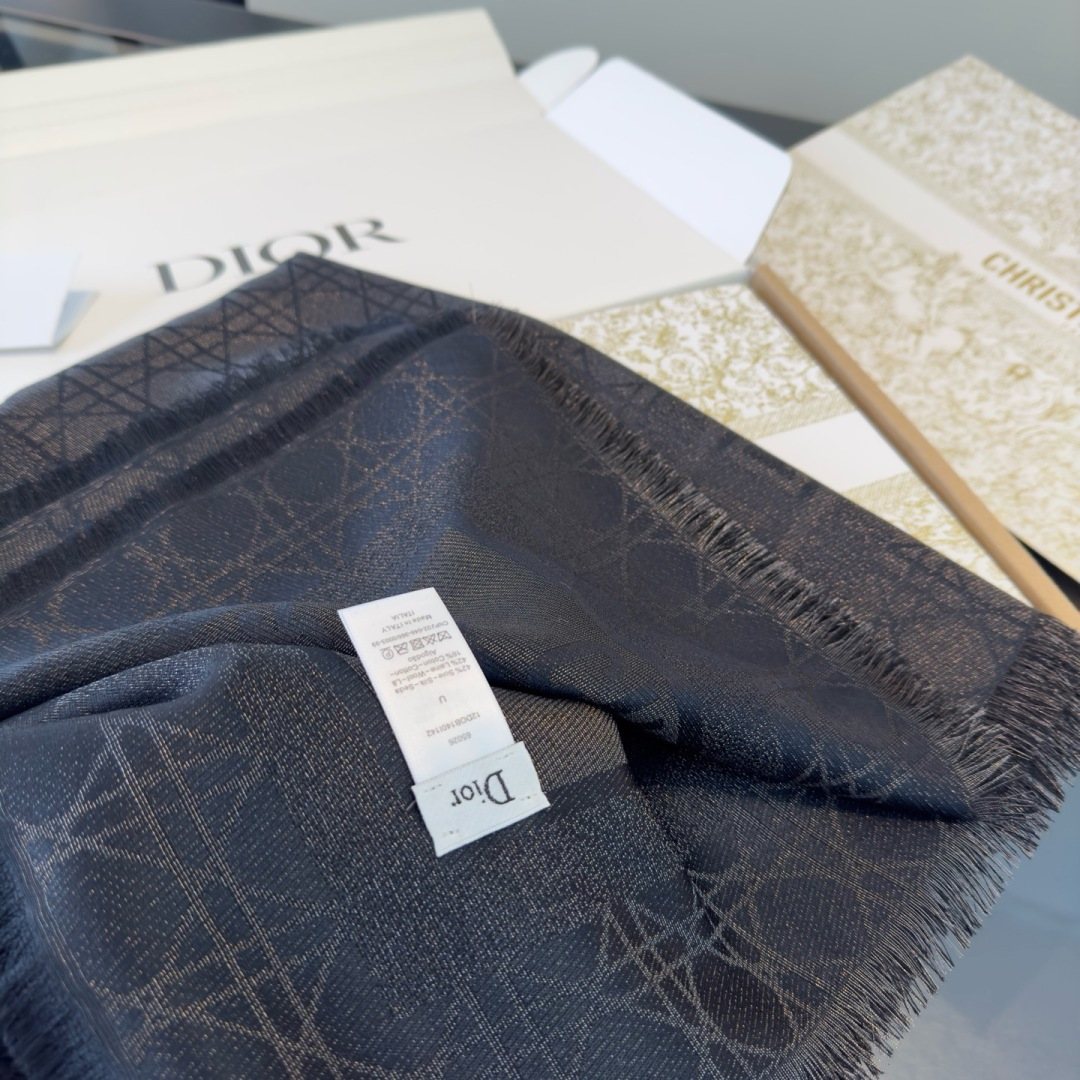 Dior Geometric Jacquard Fringed Square Scarf product image 7, provided for visual reference and product detail review