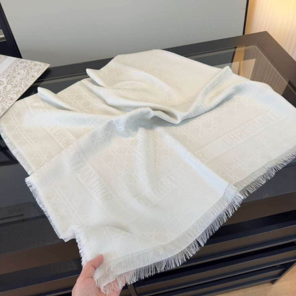 Dior Geometric Jacquard Fringed Square Scarf product image 2, provided for visual reference and product detail review