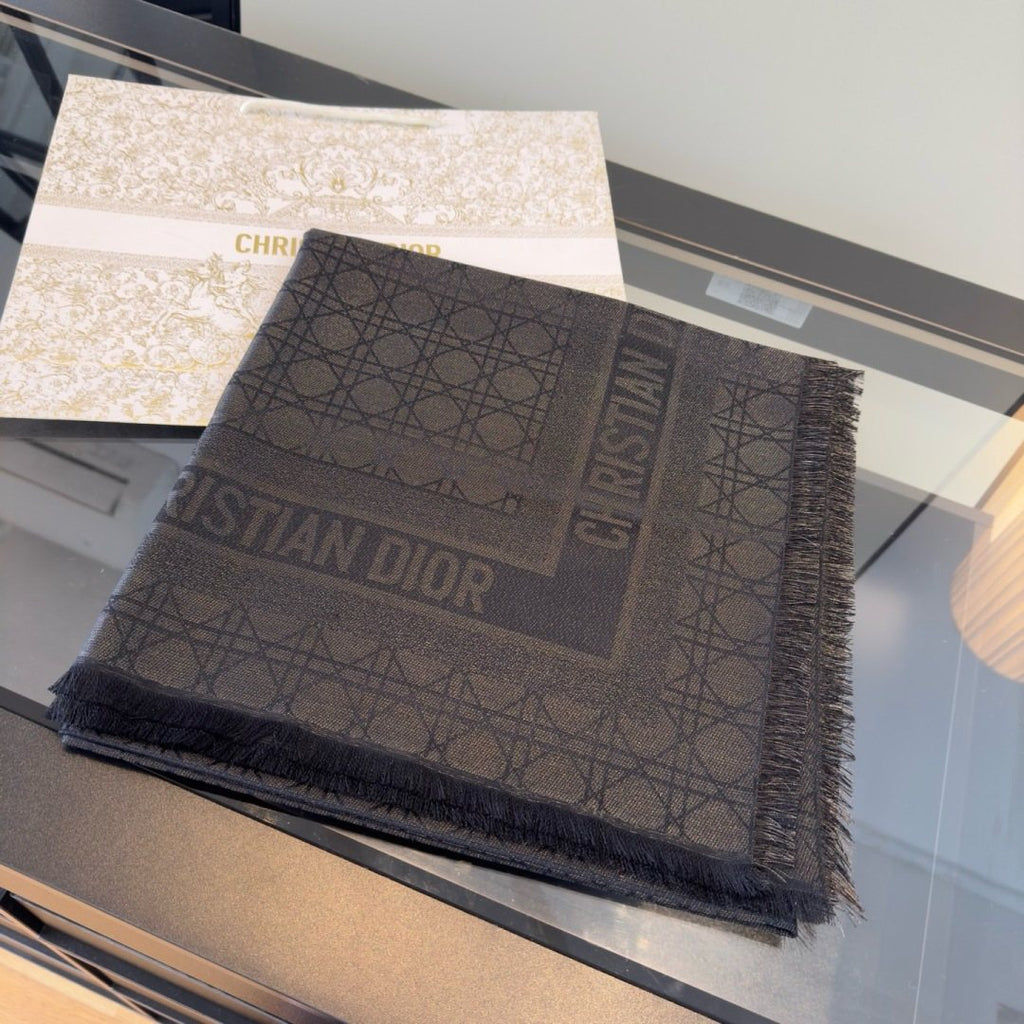 Dior Geometric Jacquard Fringed Square Scarf product image 11, provided for visual reference and product detail review