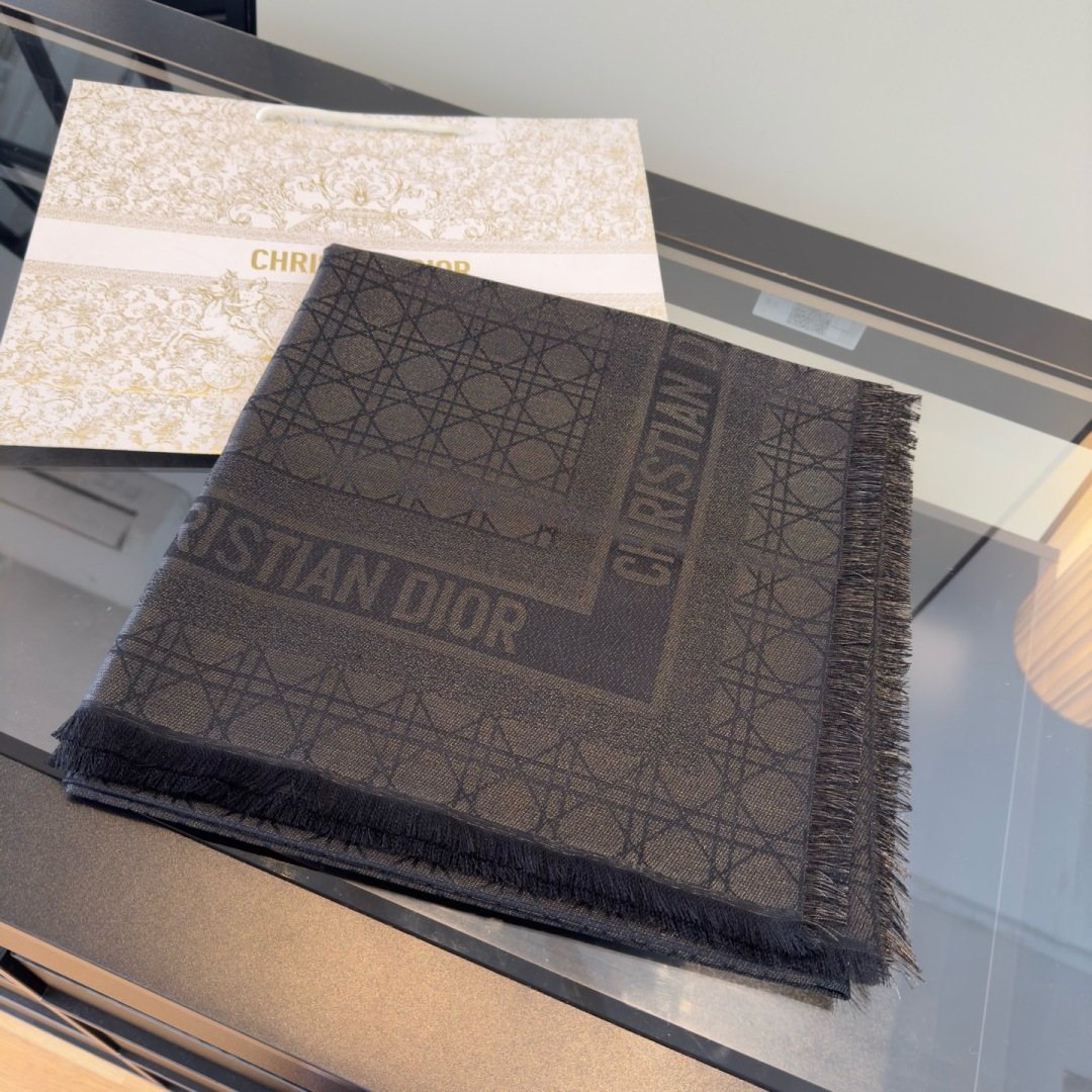 Dior Geometric Jacquard Fringed Square Scarf product image 11, provided for visual reference and product detail review