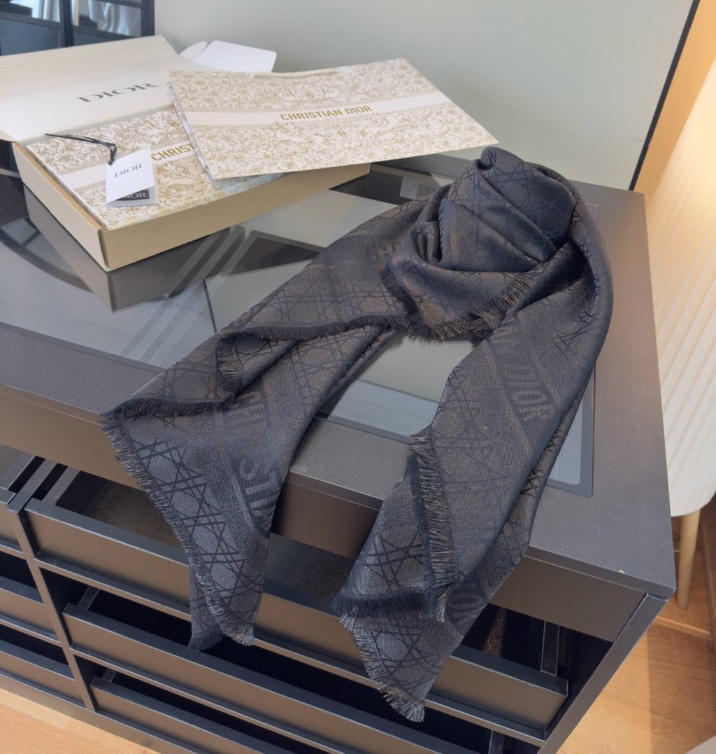Dior Geometric Jacquard Fringed Square Scarf product image 9, provided for visual reference and product detail review