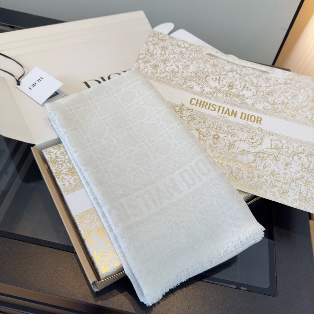 Dior Geometric Jacquard Fringed Square Scarf product image 13, provided for visual reference and product detail review
