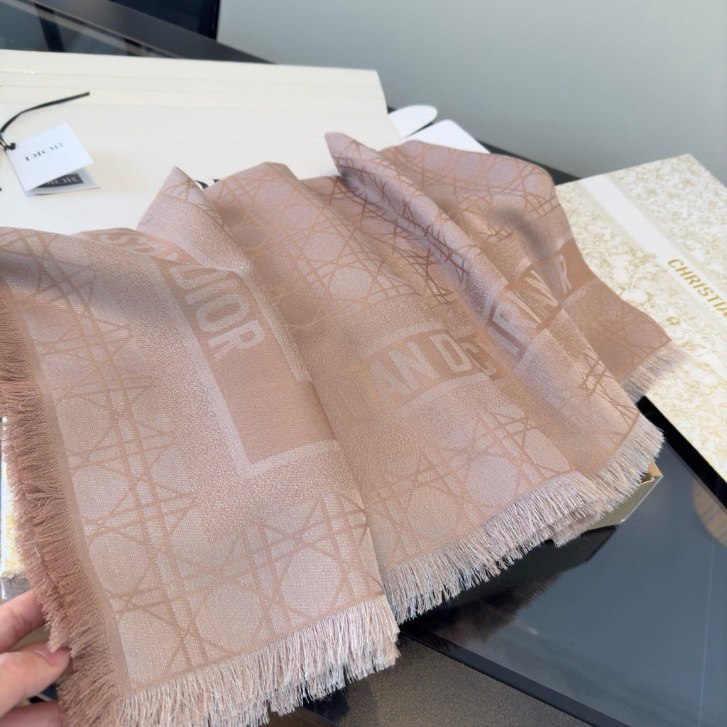 Dior Geometric Jacquard Fringed Square Scarf product image 5, provided for visual reference and product detail review