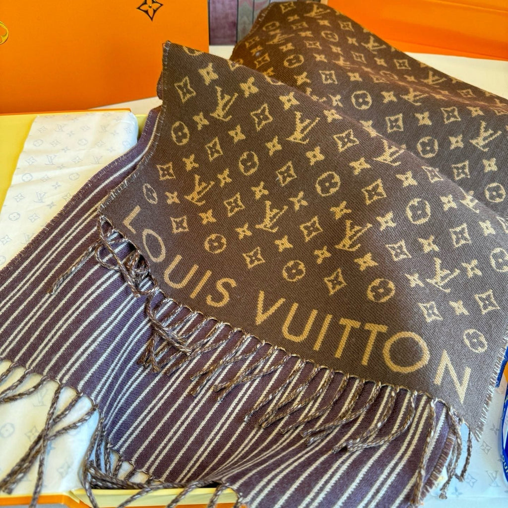 Louis Vuitton Brown Monogram Fringe Scarf product image 6, provided for visual reference and product detail review
