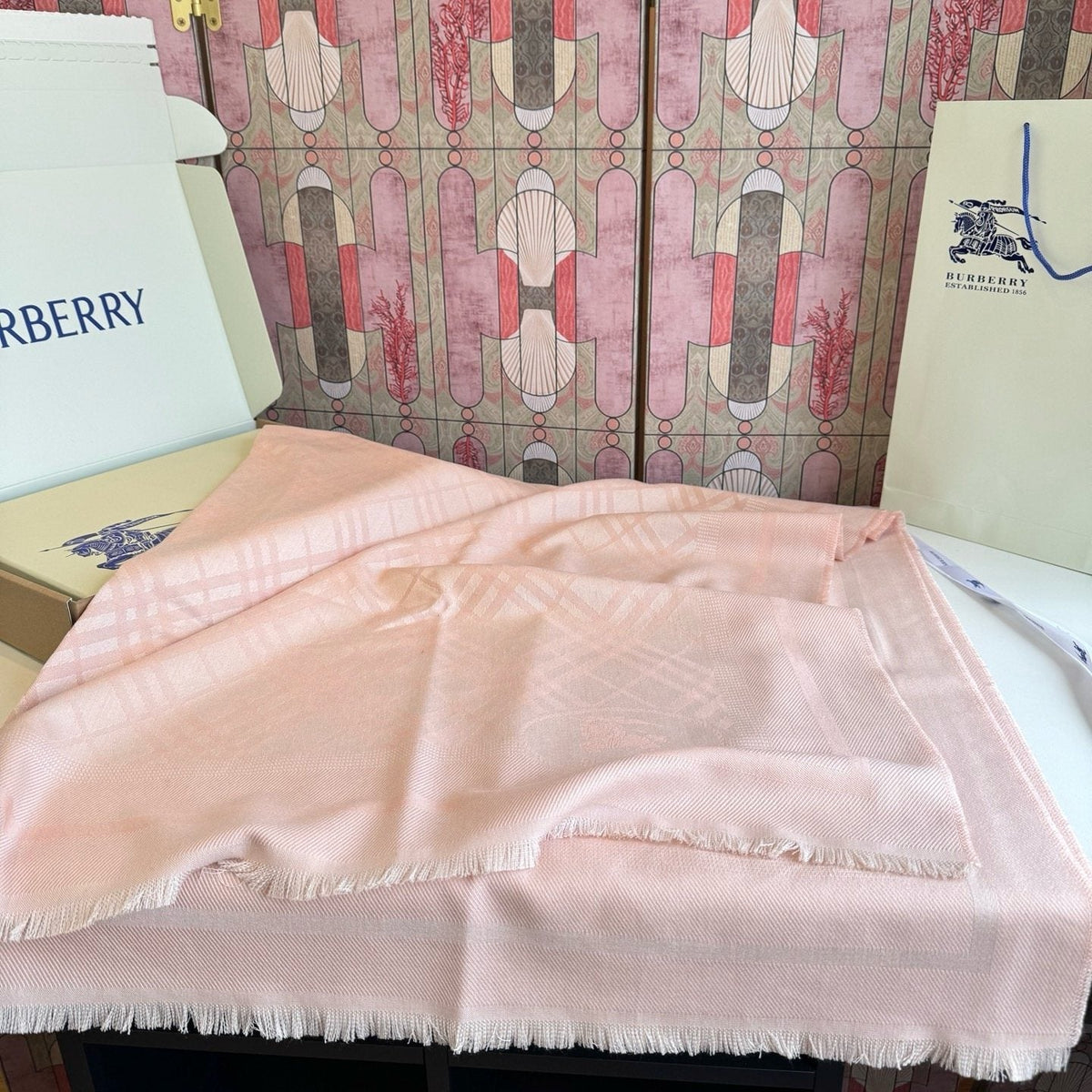 Burberry Fringed Woven Shawl product image 12, provided for visual reference and product detail review