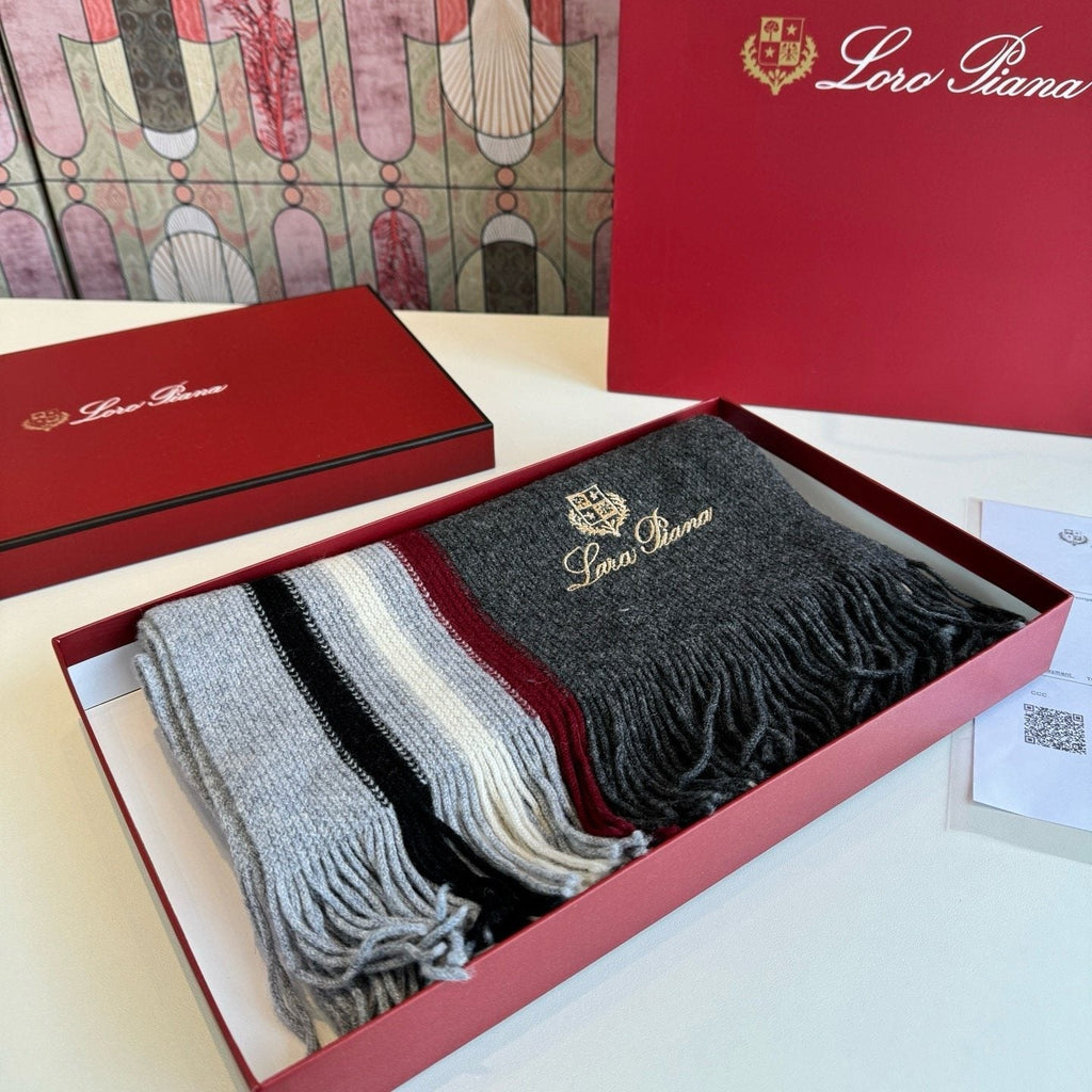 Loro Piana Striped Fringed Scarf product image 10, provided for visual reference and product detail review