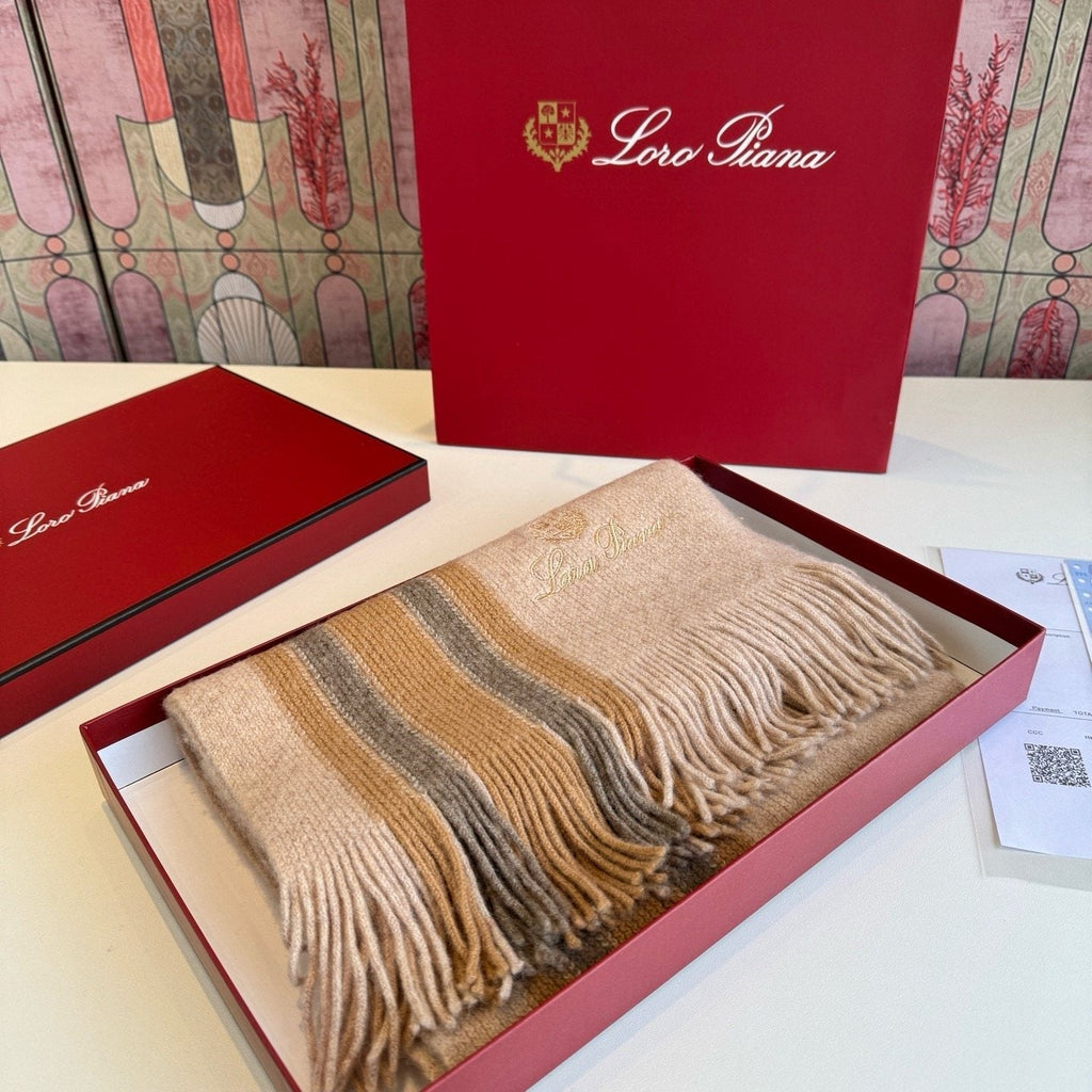 Loro Piana Striped Fringed Scarf product image 9, provided for visual reference and product detail review