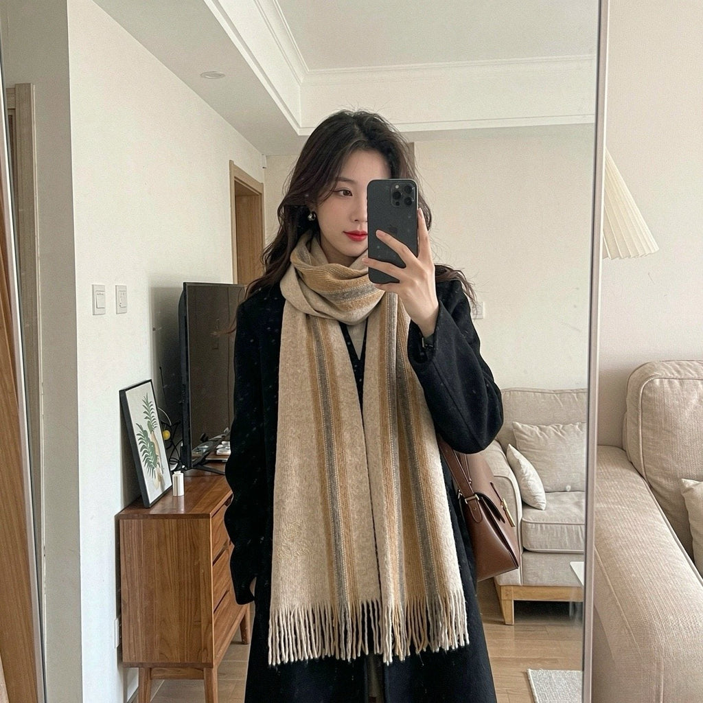 Loro Piana Striped Fringed Scarf product image 3, provided for visual reference and product detail review